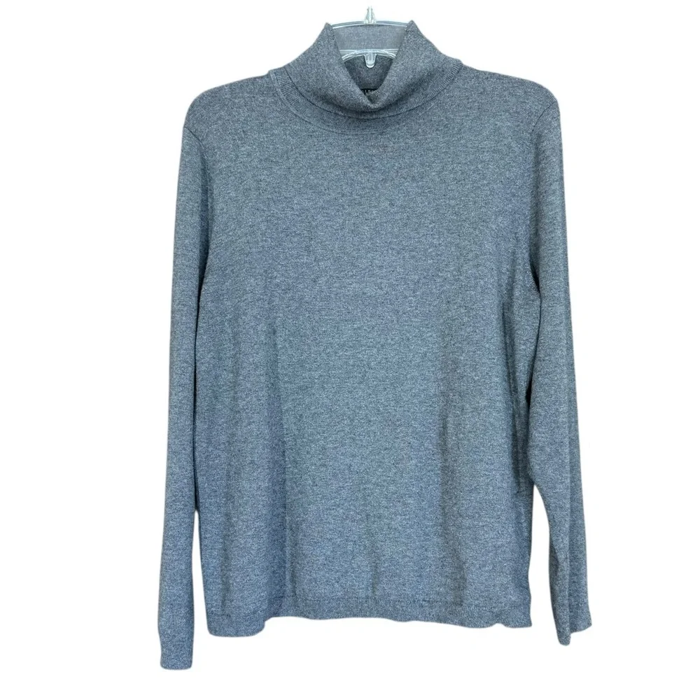 Talbots Petite Charcoal Gray Cotton Modal Turtleneck Sweater XLP